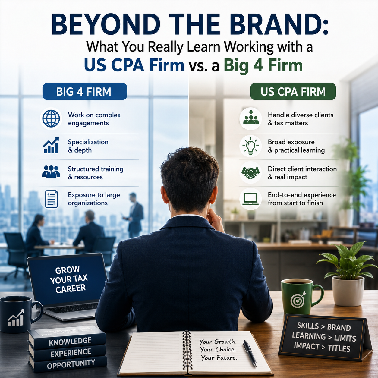 Beyond the Brand: What You Really Learn Working with a US CPA Firm vs. a Big 4 Firm